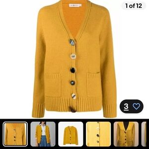 Tory Burch Novelty Button Sweater Sz Large